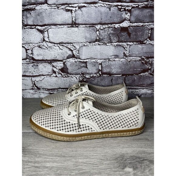 Cole Haan Ivory Leather Perforated Espadrilles Comfort Shoes Women Sz 8.5B US/39 - Picture 14 of 16